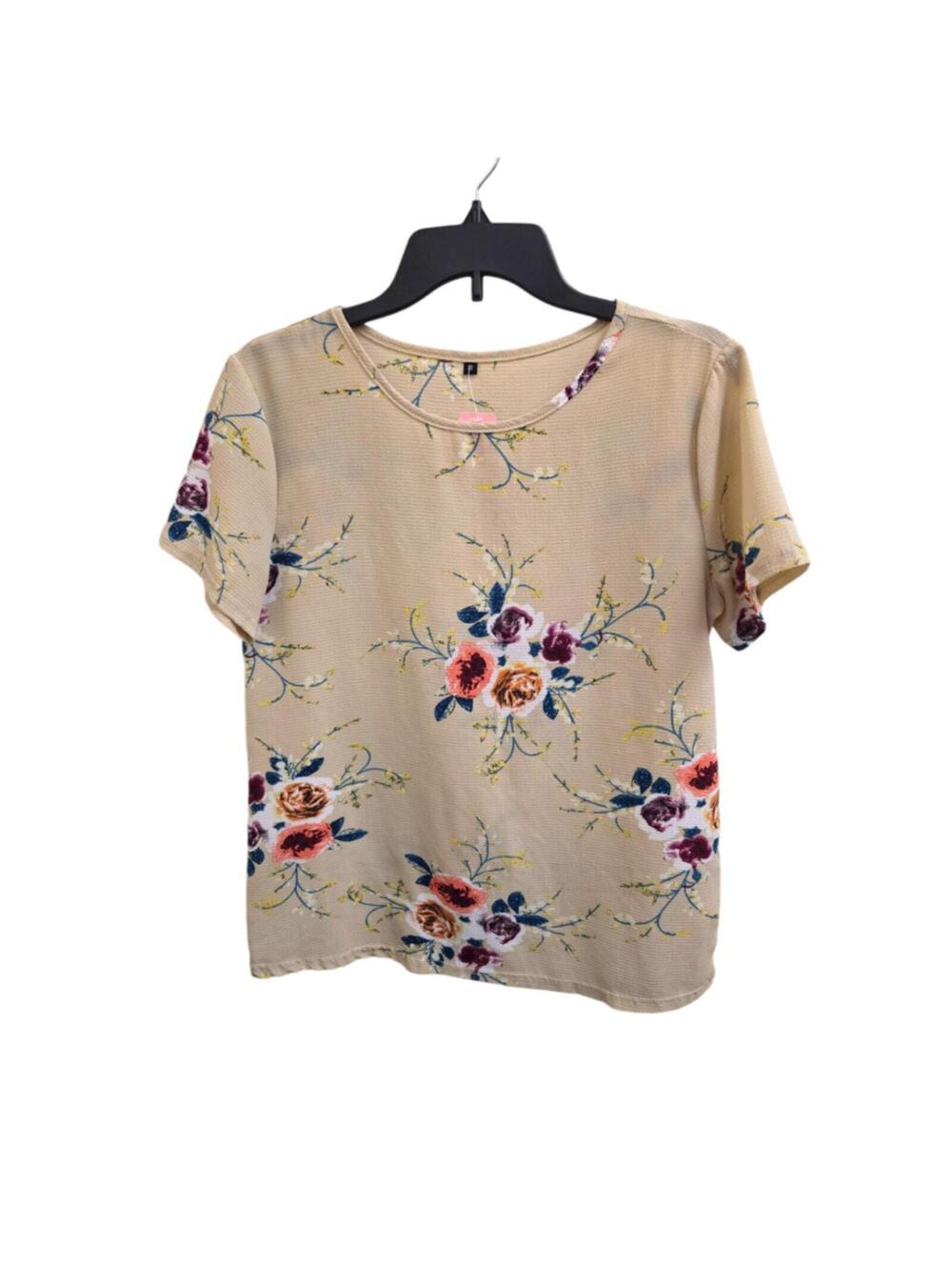 NWOT M Beige floral Unknown Blouse